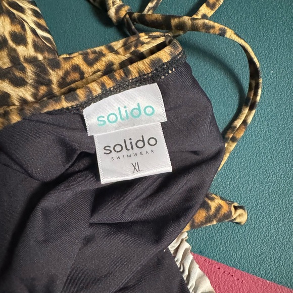 Solido Leopard Print One Piece Bathing Suit Swimsuit XL - Picture 3 of 3